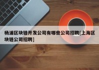 杨浦区块链开发公司有哪些公司招聘[上海区块链公司招聘]