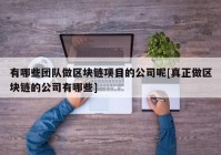 有哪些团队做区块链项目的公司呢[真正做区块链的公司有哪些]